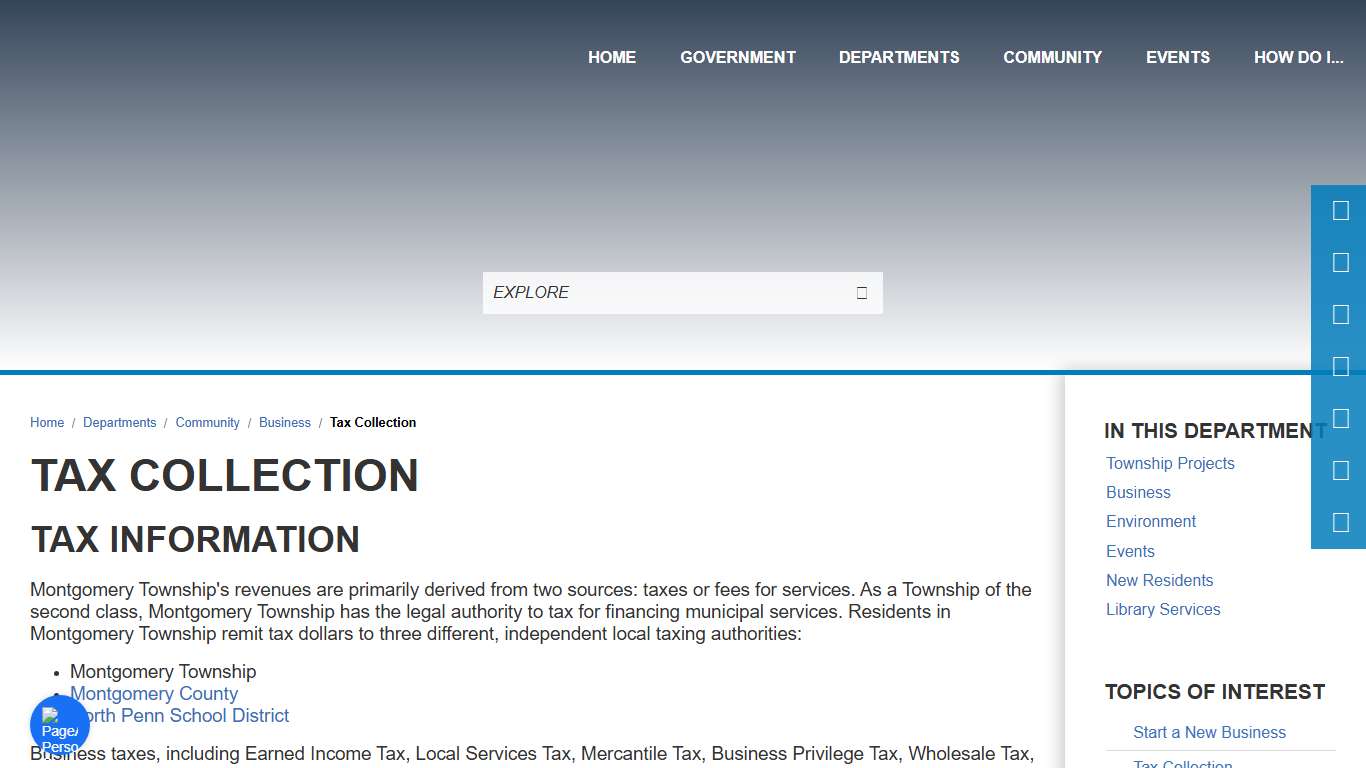 Tax Collection / Montgomery Township, PA